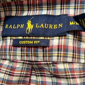 RALPH LAUREN PLAID COLOR BUTTON DOWN WITH MULTI COLOR POLO EMBROIDERY